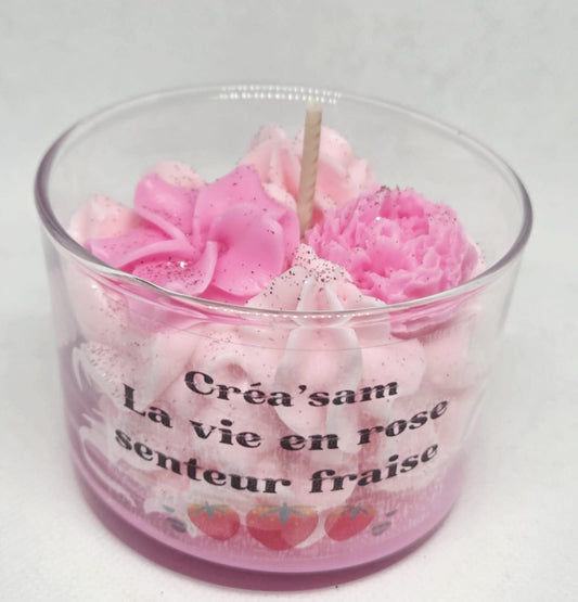 Bougie "La vie en rose"