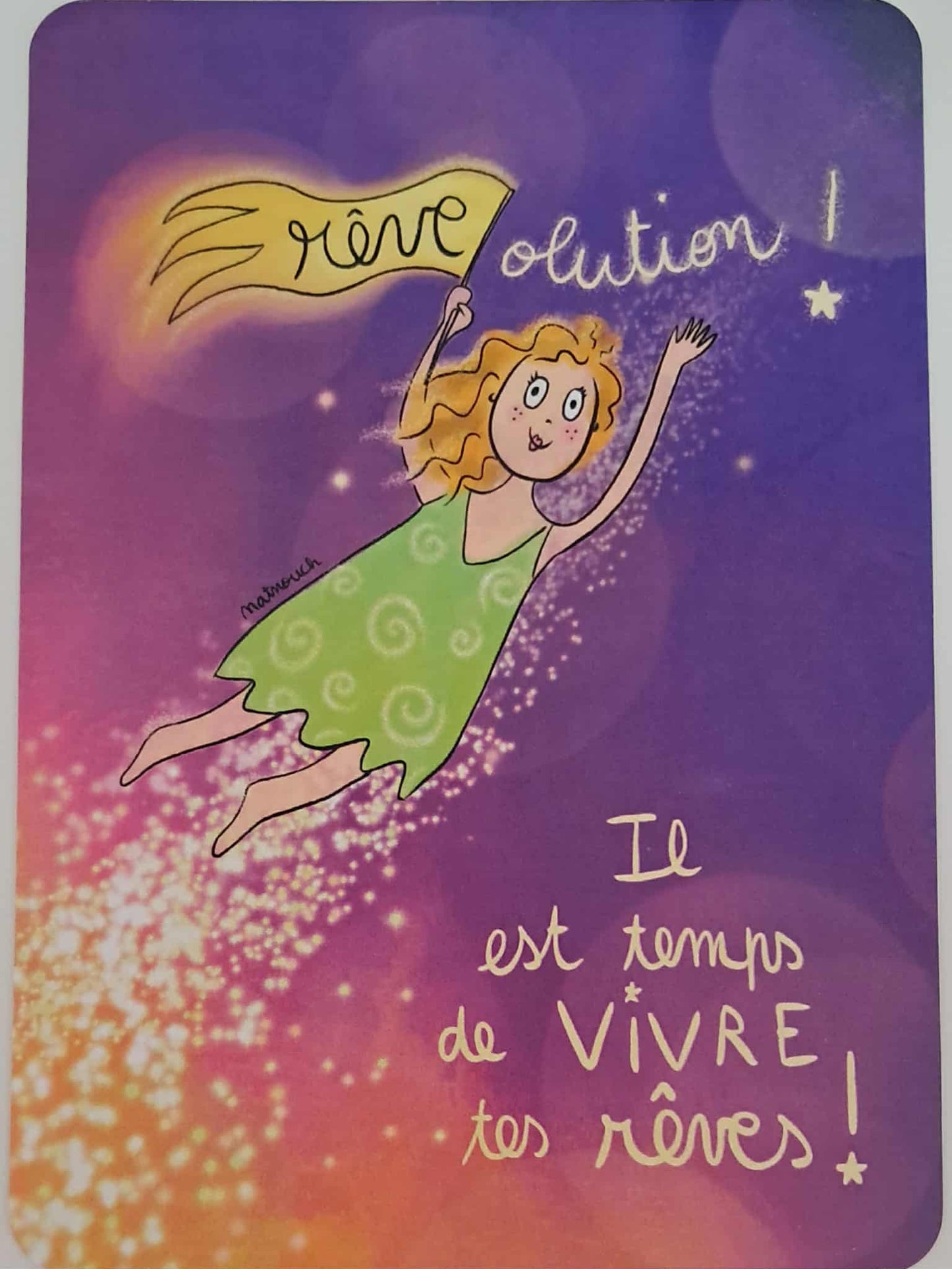 Carte illustrée "Il est temps de vivre tes rêves !"
